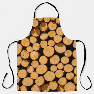 Lot of many Wood Trunk oak Trees round teak log cu Apron