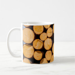 Lot of many Wood Trunk oak Trees round teak log cu Coffee Mug