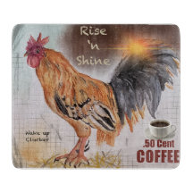 Lot Rooster Vintage Fun Glass Cutting board