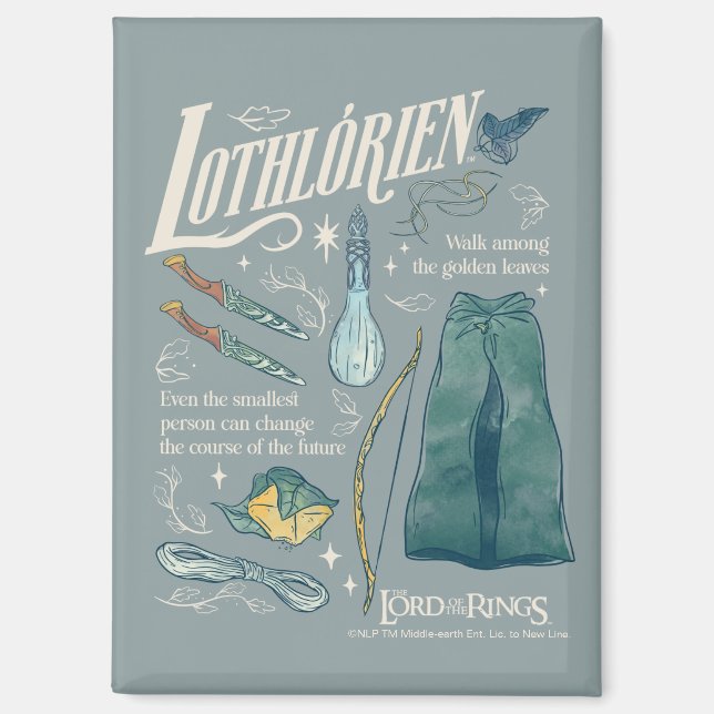 LOTHLORIEN™ Watercolor Collage Graphic Magnet (Front)
