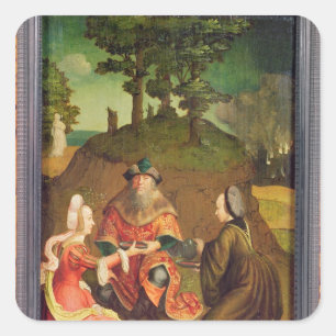 Lot's daughters make their Father drink Wine Square Sticker