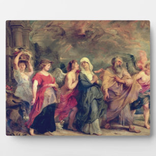 Lot's Family Leaving Sodom, 1625 (oil on panel) Plaque