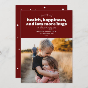 Lots More Hugs Holiday Card (Burgundy)