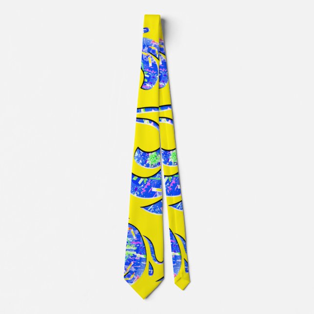 Lots of abstract art waves  tie (Front)