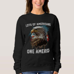 Lots Of Americans One America Patriotic USA Flag J Sweatshirt