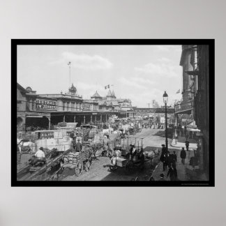 Lots of Business on West Street in New York 1901 Poster