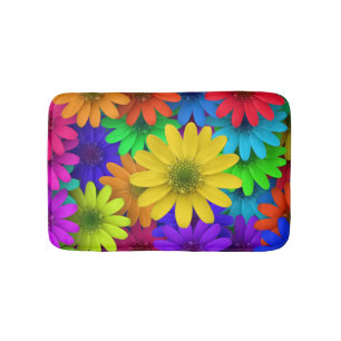 Lots of Colourful Daisies Bath Mat
