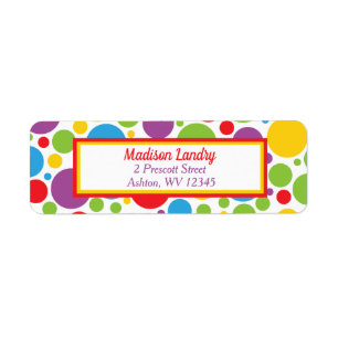 Lots of Colourful Dots Return Address Label