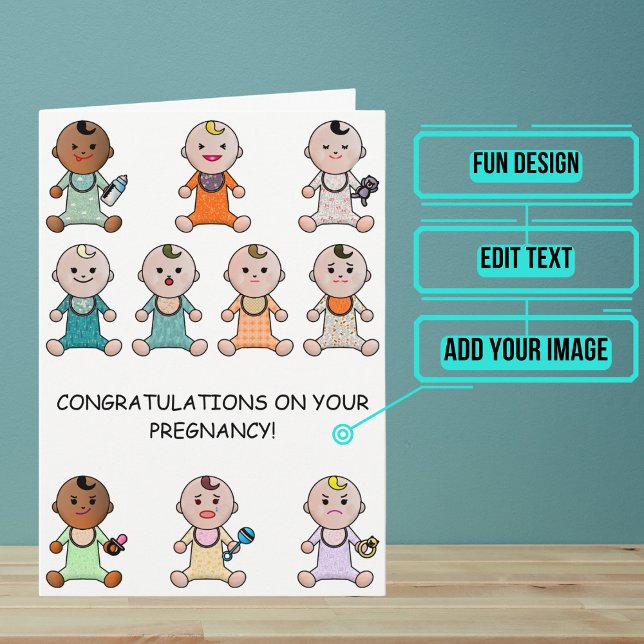 Lots of Cute Babies Pregnancy Congratulations Card (This lovely card is for someone who is expecting.)