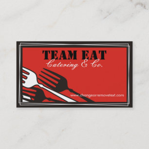 Lots of dinner dining forks cooking catering bu... business card