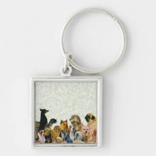 Lots of Dogs Collage key chain