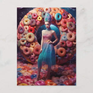 Lots of Doughnuts Fashion Model Postcard
