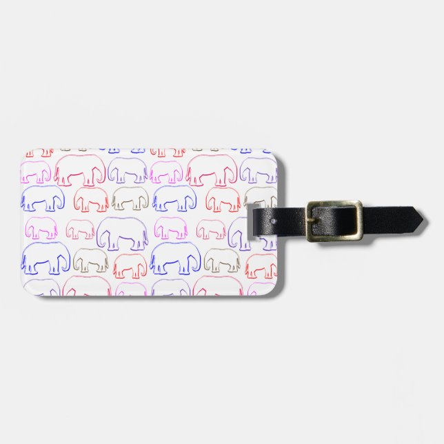 lots of elephants luggage tag (Front Horizontal)