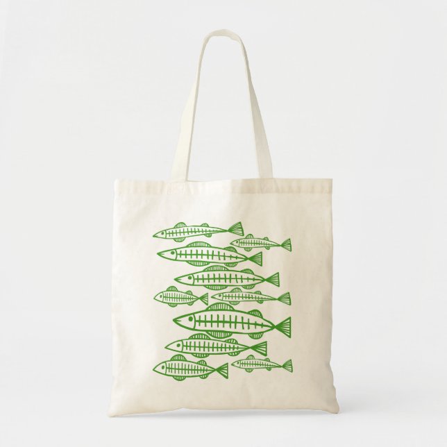 Lots of Fish - Avocado Green Tote Bag (Front)