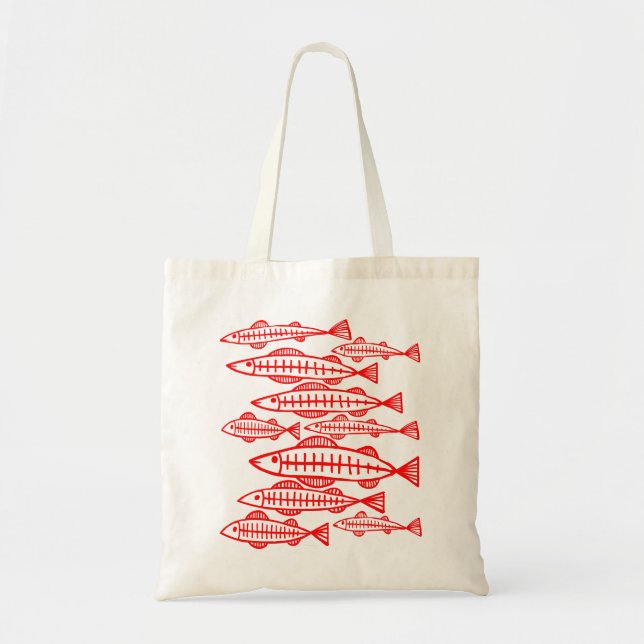 Lots of Fish - Red Tote Bag (Front)