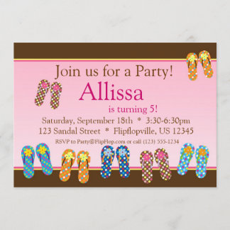Lots of Flip Flops Birthday Invitation
