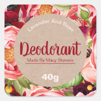Lots Of Flowers Colourful Peony Deodorant Labels
