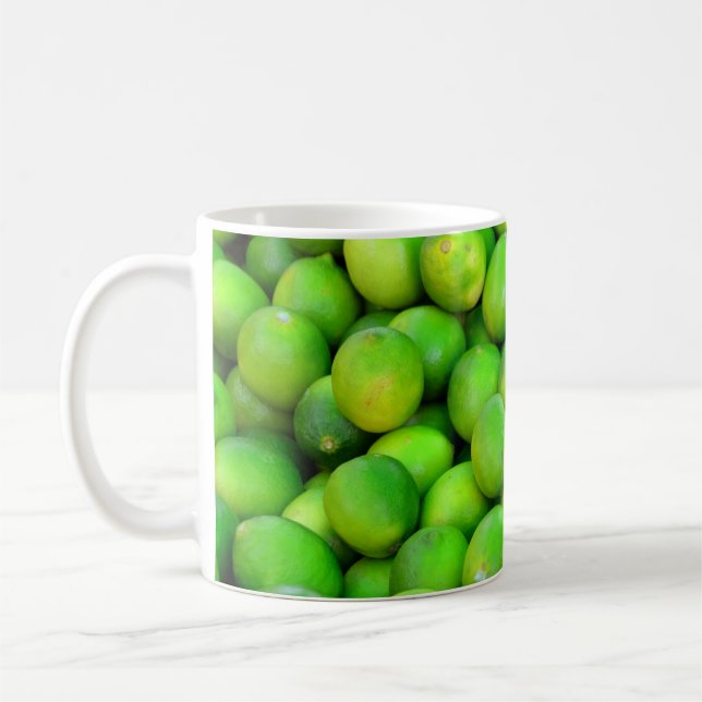 Lots of Fresh Green Limes Coffee Mug (Left)