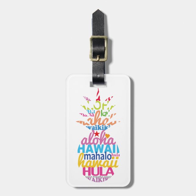 Lots of Hawaiian Pineapple Luggage Tag (Front Vertical)