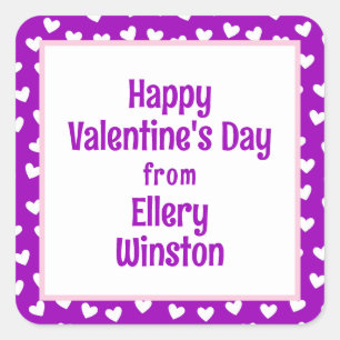 Lots of Hearts Classroom Valentine's Day Square Sticker