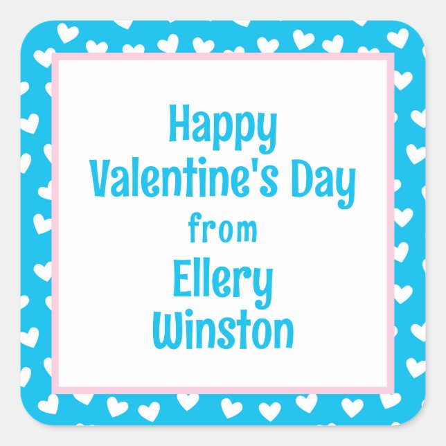 Lots of Hearts Classroom Valentine's Day Square Sticker (Front)