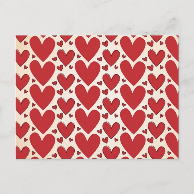 "Lots of Hearts" Design Postcard (Front)