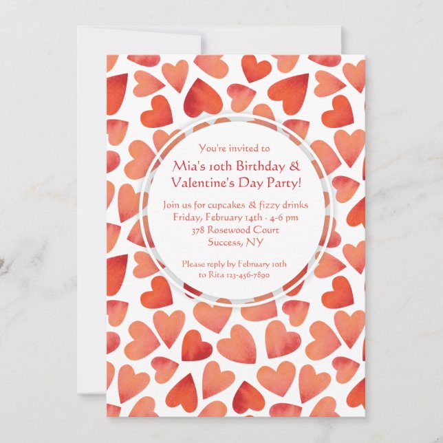 Lots of Hearts Valentine's Day Invitations (Front)