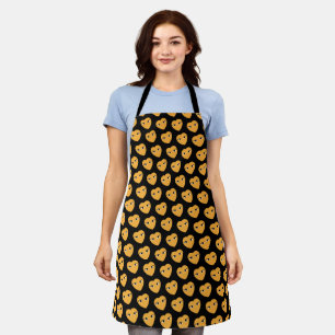 Lots of Hearts with Eyes on Black Apron