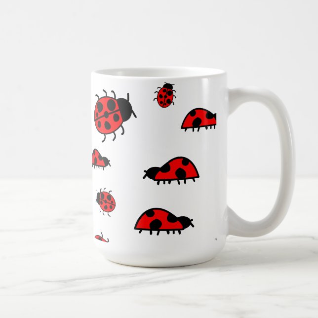 Lots of Ladybugs Ceramic Mug (Right)