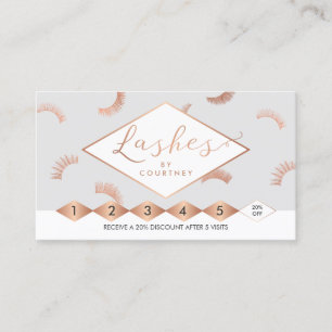 Lots of Lashes Lash Salon Grey/Rose Gold Loyalty Card