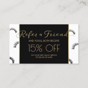 Lots of Lashes Lash Salon White/Black Referral Card