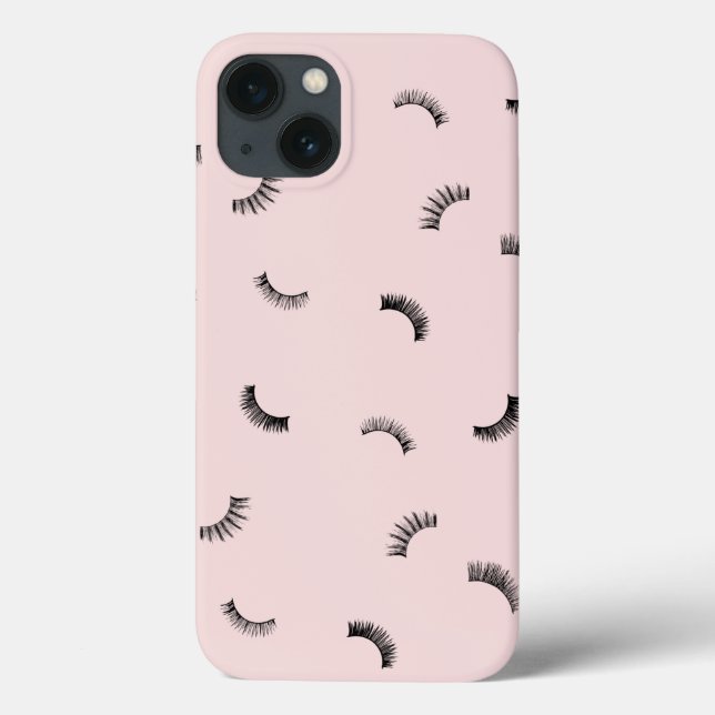 Lots of Lashes Pattern Pink/Black Case-Mate iPhone Case (Back)