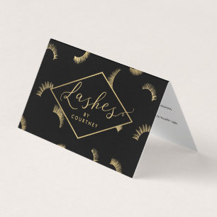Lots of Lashes Salon Black/Gold Aftercare Business Card