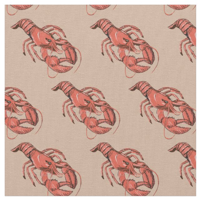 Lots of Lobsters Fabric (Close Up)