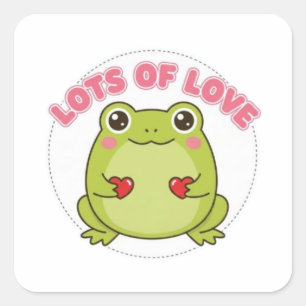 Lots Of Love Frog Sticker Cute Frog Holding Hearts