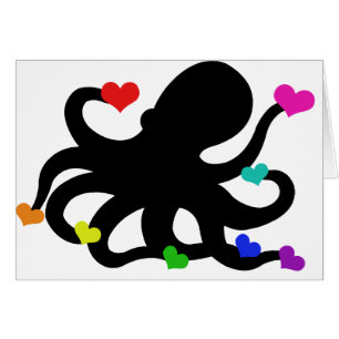 Lots of Love Hearts Octopus Art Design