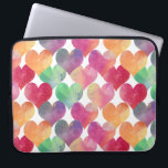 Lots of Love in Hearts Watercolor Laptop Sleeve<br><div class="desc">Watercolor colourful gradient hearts overlayed pattern.</div>