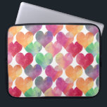 Lots of Love in Hearts Watercolor Laptop Sleeve<br><div class="desc">Watercolor colourful gradient hearts overlayed pattern.</div>
