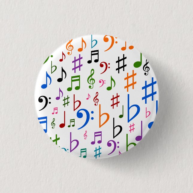 Lots of Musical Notes and Symbols 3 Cm Round Badge (Front)