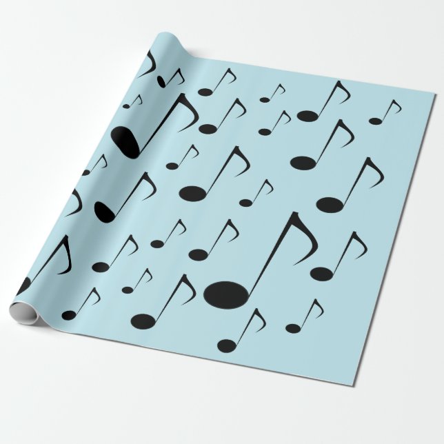 Lots of Musical Notes Wrapping Paper (Unrolled)
