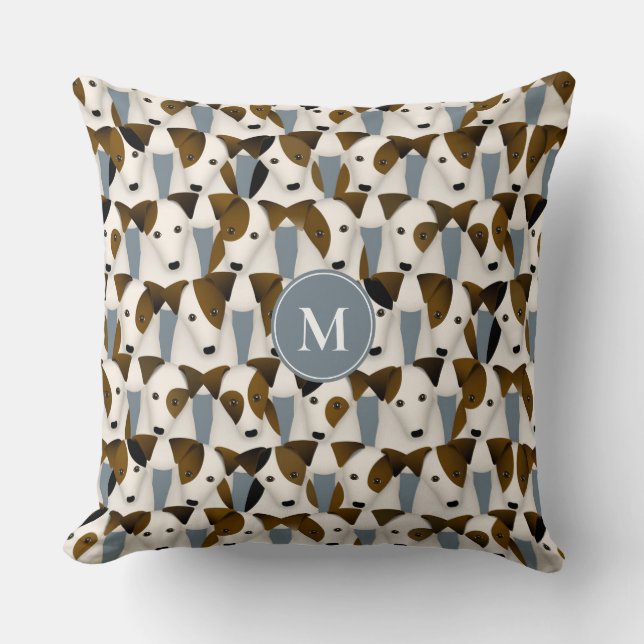 Lots of Parson Jack Russell Terriers dogs pattern Cushion (Front)