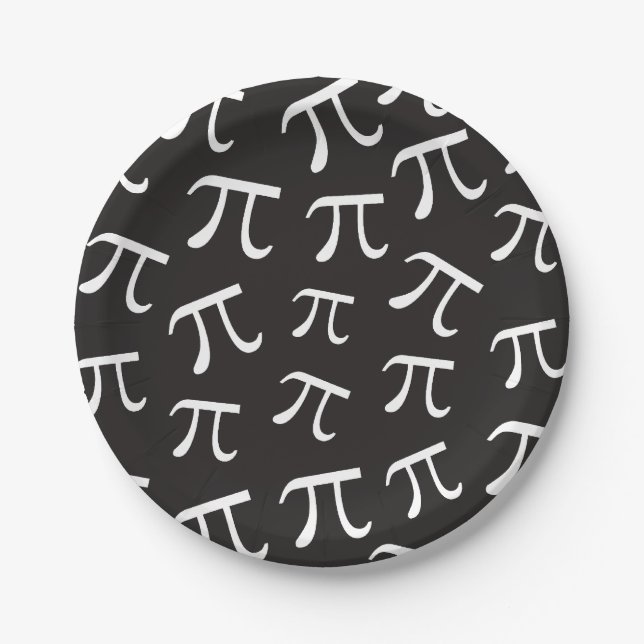 Lots of Pi Symbols - Math Themed Paper Plate (Front)