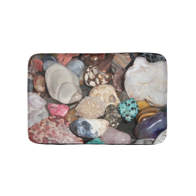 Lots of Polished Rocks, Agate, Tiger Eye, Quartz Bath Mat (Front)
