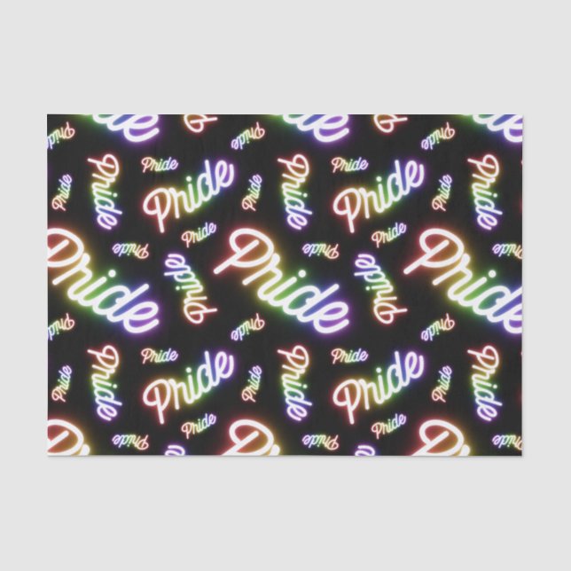 Lots of Pride Neon Signs Tissue Paper (Front)