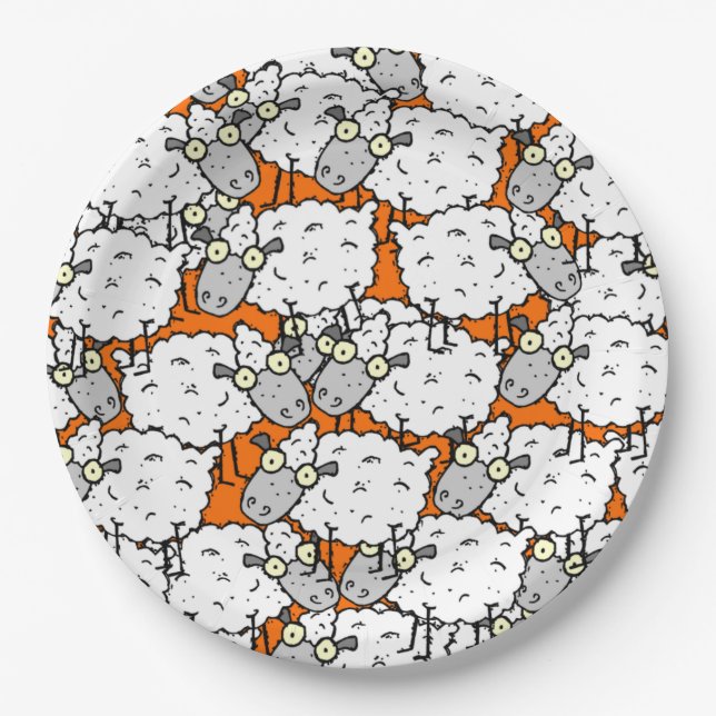 Lots of Sheep Paper Plate (Front)
