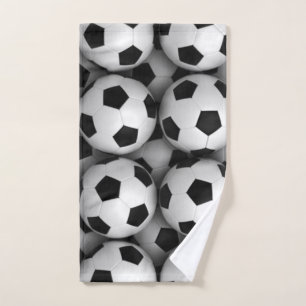 lots of soccer balls hand towel