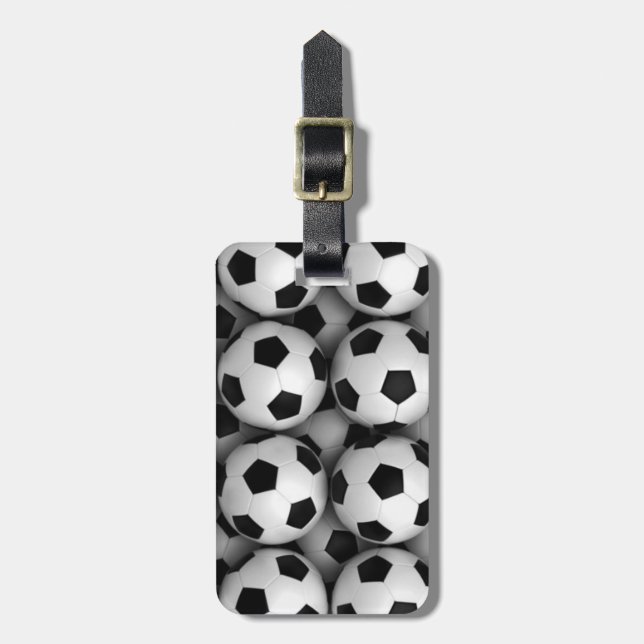 lots of soccer balls luggage tag (Front Vertical)