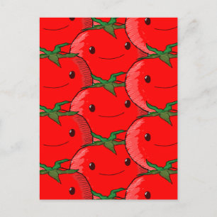 Lots of Tomato Cute Pattern Drawing Postcard