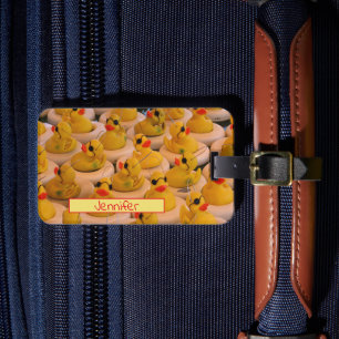 Lots Of Yellow Rubber Ducks Personalised Luggage Tag