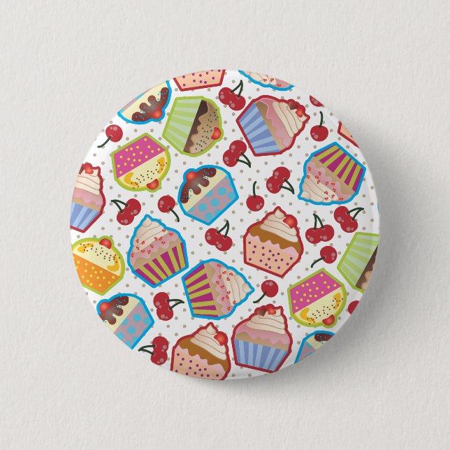 Lotsa Cupcakes n Cherries Button (Front)